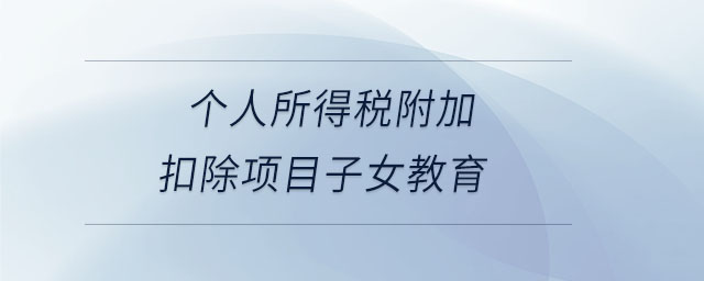 個(gè)人所得稅附加扣除項(xiàng)目子女教育