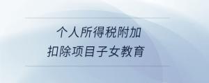 個人所得稅附加扣除項(xiàng)目子女教育