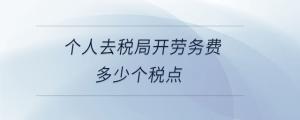 個人去稅局開勞務(wù)費(fèi)多少個稅點(diǎn)