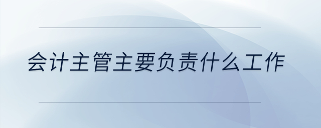 會(huì)計(jì)主管主要負(fù)責(zé)什么工作？