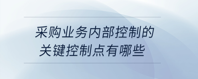 采購業(yè)務(wù)內(nèi)部控制的關(guān)鍵控制點有哪些？