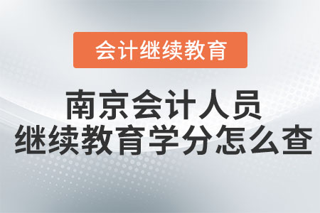 2023年南京會計人員繼續(xù)教育學分怎么查？