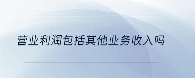 營(yíng)業(yè)利潤(rùn)包括其他業(yè)務(wù)收入嗎
