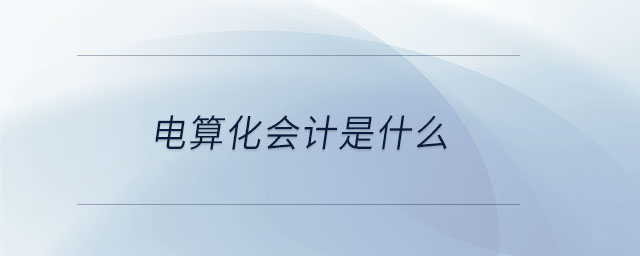 電算化會計是什么