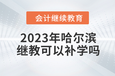 2023年哈爾濱會計(jì)繼續(xù)教育可以補(bǔ)學(xué)嗎？