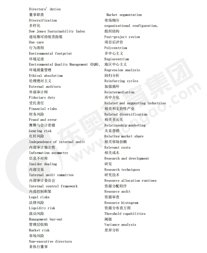 acca備考干貨：SBL（商業(yè)戰(zhàn)略領(lǐng)袖）重點詞匯中英對照