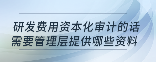 要研發(fā)費(fèi)用資本化審計(jì)，需要管理層提供哪些資料？
