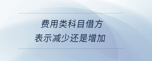 費(fèi)用類科目借方表示減少還是增加