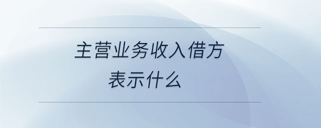 主營業(yè)務收入借方表示什么