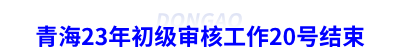 青海23年初級會計審核工作20號結(jié)束