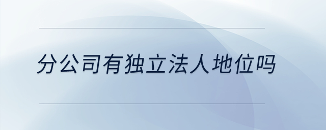 分公司有獨(dú)立法人地位嗎？