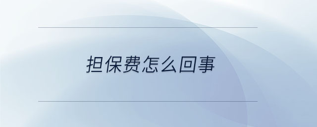 擔(dān)保費(fèi)怎么回事