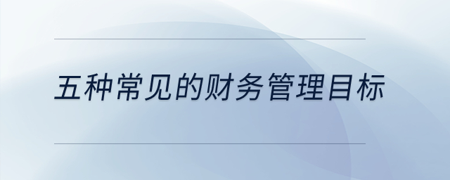 五種常見的財務(wù)管理目標(biāo)？