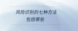 風險識別的七種方法包括哪些