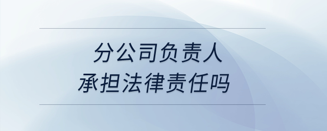 分公司負(fù)責(zé)人承擔(dān)法律責(zé)任嗎？