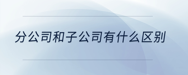 分公司和子公司有什么區(qū)別？