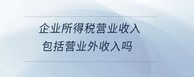 企業(yè)所得稅營(yíng)業(yè)收入包括營(yíng)業(yè)外收入嗎