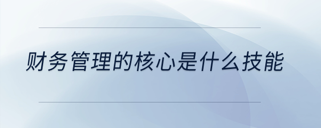 財(cái)務(wù)管理的核心是什么技能？