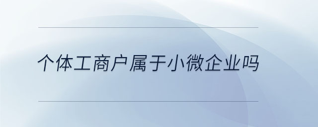 個(gè)體工商戶屬于小微企業(yè)嗎