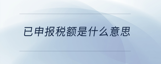 已申報(bào)稅額是什么意思？