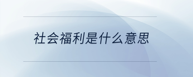 社會(huì)福利是什么意思？