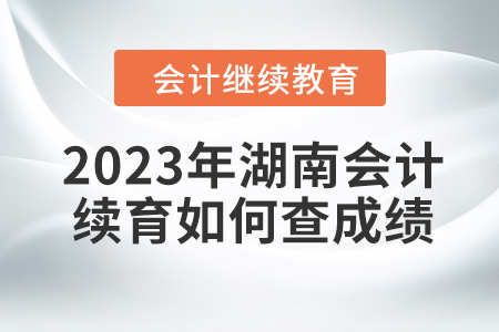 2023年湖南會計繼續(xù)教育如何查成績？