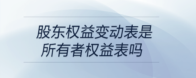 股東權(quán)益變動(dòng)表是所有者權(quán)益表嗎
