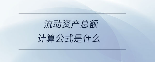 流動資產總額計算公式是什么