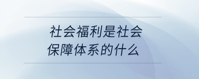 社會(huì)福利是社會(huì)保障體系的什么？