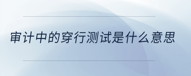 審計中的穿行測試是什么意思？