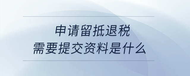 申請留抵退稅需要提交資料是什么？