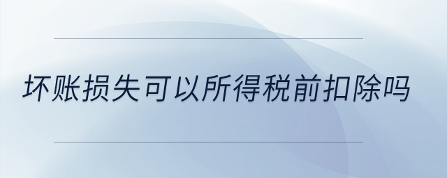 壞賬損失可以所得稅前扣除嗎？