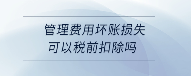 管理費(fèi)用壞賬損失可以稅前扣除嗎？