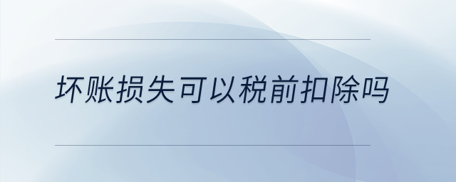 壞賬損失可以稅前扣除嗎？