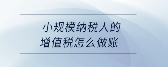 小規(guī)模納稅人的增值稅怎么做賬？