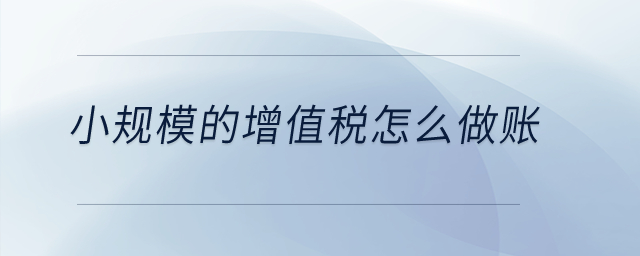 小規(guī)模的增值稅怎么做賬？
