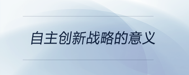 自主創(chuàng)新戰(zhàn)略的意義