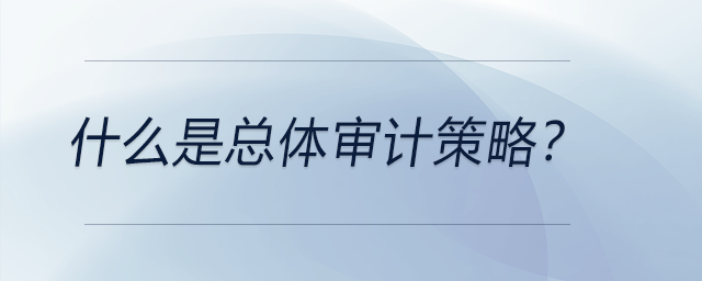 什么是總體審計(jì)策略？