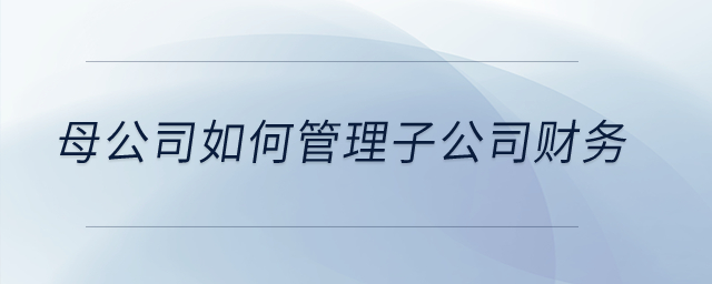 母公司如何管理子公司財務？
