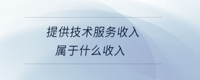 提供技術(shù)服務(wù)收入屬于什么收入