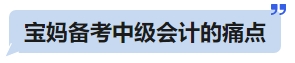 寶媽備考中級會計(jì)的痛點(diǎn)