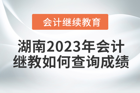 湖南2023年會計繼續(xù)教育如何查詢成績？
