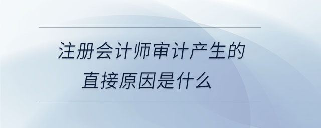 注冊會計師審計產生的直接原因是什么