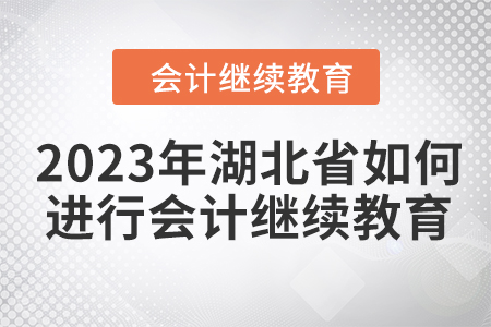 2023年湖北省如何進(jìn)行會計(jì)繼續(xù)教育