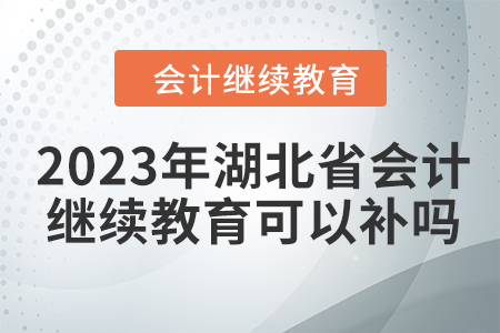 2023年湖北省會計繼續(xù)教育可以補嗎？