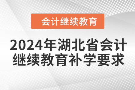 2024年湖北省會計繼續(xù)教育補學(xué)要求