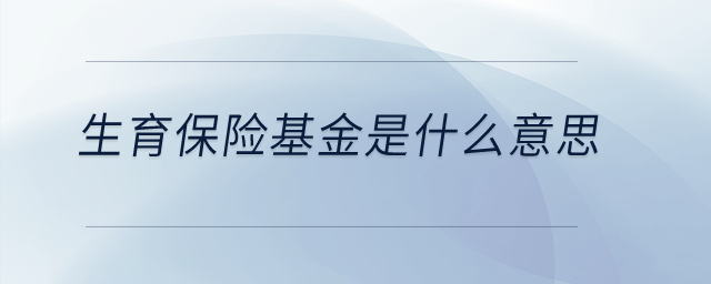 生育保險(xiǎn)基金是什么意思？