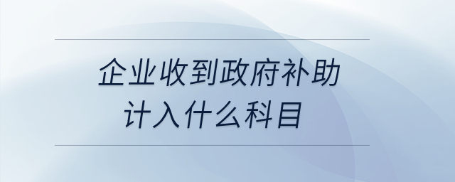 企業(yè)收到政府補(bǔ)助計(jì)入什么科目？