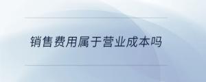 銷售費(fèi)用屬于營業(yè)成本嗎