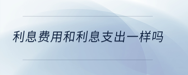 利息費(fèi)用和利息支出一樣嗎？